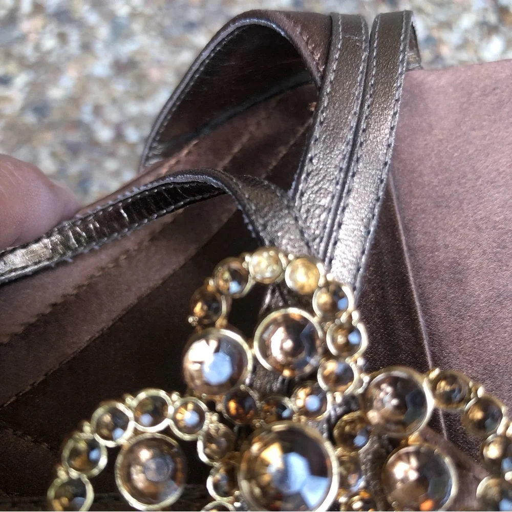 Enzo Angiolini Bronze Jeweled Special Occassion Sandals in BronzeSize 8 1/2M